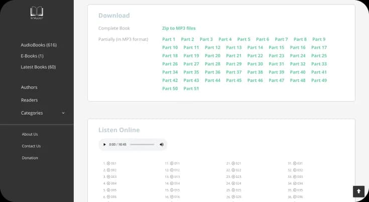 Users can download the book they prefer or listen to it online