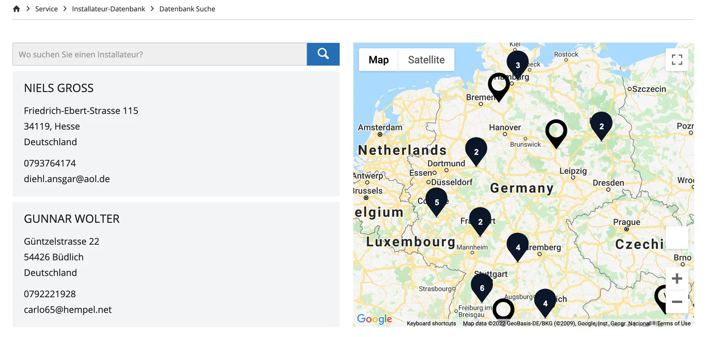Installer locator